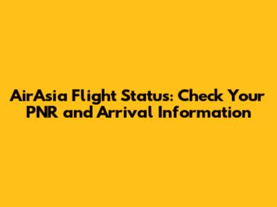 AirAsia Flight Status: Check Your PNR and Arrival Information