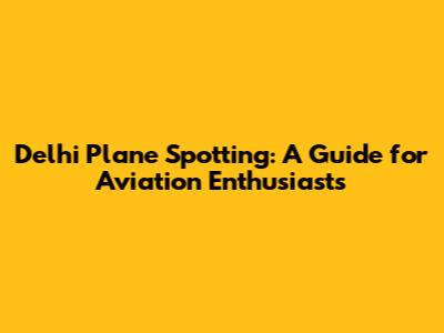 Delhi Plane Spotting: A Guide for Aviation Enthusiasts