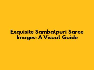 Exquisite Sambalpuri Saree Images: A Visual Guide