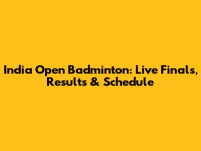 India Open Badminton: Live Finals, Results & Schedule