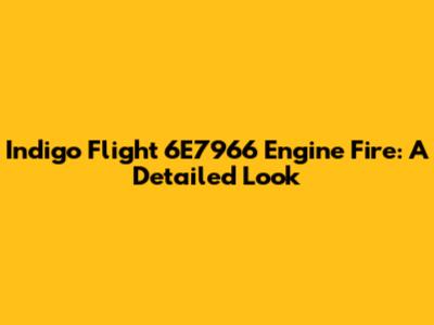 Indigo Flight 6E7966 Engine Fire: A Detailed Look