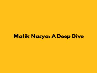 Malik Nasya: A Deep Dive