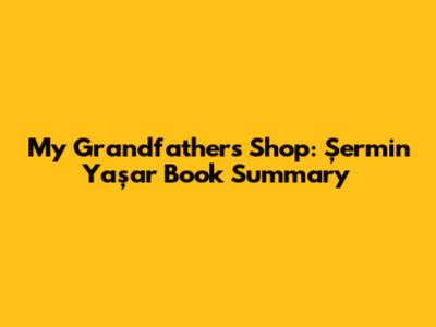My Grandfather's Shop: Şermin Yaşar Book Summary