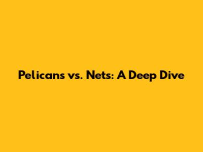 Pelicans vs. Nets: A Deep Dive