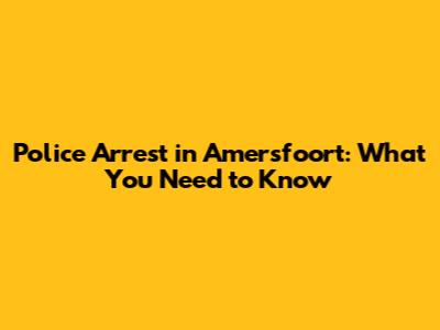 Police Arrest in Amersfoort: What You Need to Know