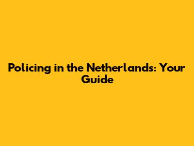 Policing in the Netherlands: Your Guide