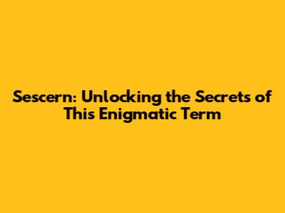 Sescern: Unlocking the Secrets of This Enigmatic Term