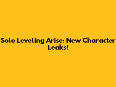 Solo Leveling Arise: New Character Leaks!