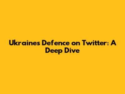 Ukraine's Defence on Twitter: A Deep Dive